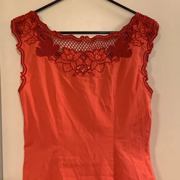 FREE PEOPLE NWOT Lace Shift Dress in Red - Picture 4 of 9